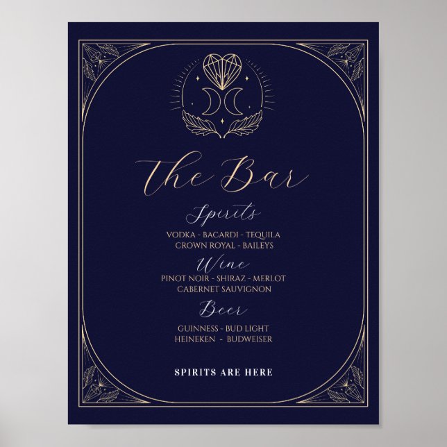 Affiche Enseigne de bar Signe de tarot Réception de mariag