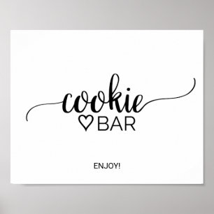 Affiche Enseigne de barre à cookies en calligraphie noire