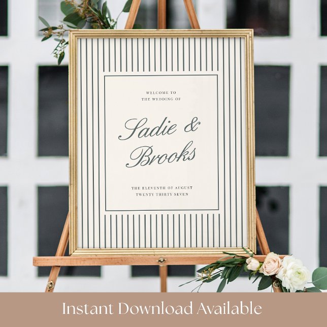 Affiche Enseigne de bienvenue de mariage classique avec ra (Créateur téléchargé)