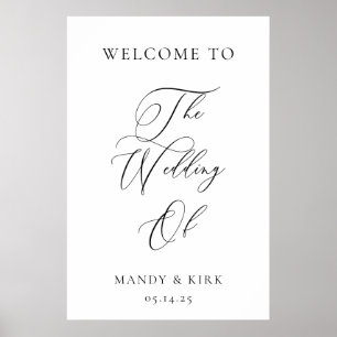 Affiche Enseigne de bienvenue de mariage personnalisée 24x