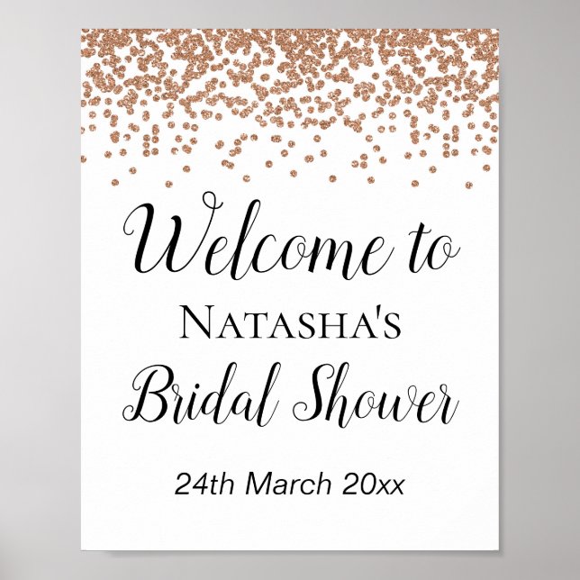 Affiche Enseigne de bienvenue en rose gold - Sign mariage  (Devant)
