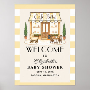 Affiche Enseigne de bienvenue pour Baby Shower Bébé Café F