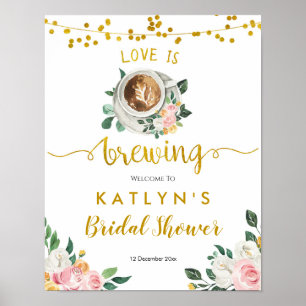 Affiche Enseigne de bienvenue pour Baby Shower Coffee Love