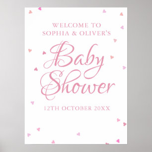 Affiche Enseigne de bienvenue pour Baby Shower Fille Amour