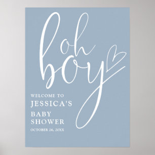 Affiche Enseigne de bienvenue pour Baby Shower Oh Boy Dust