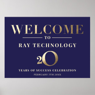 Affiche Enseigne de bienvenue pour les 20 ans de l'entrepr