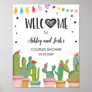 Affiche Enseigne de bienvenue pour mariage Cactus Fiesta p