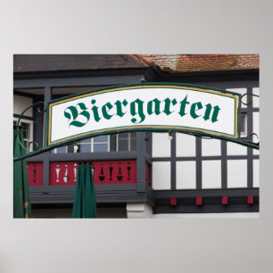 Affiche Enseigne de biergarten, Allemagne