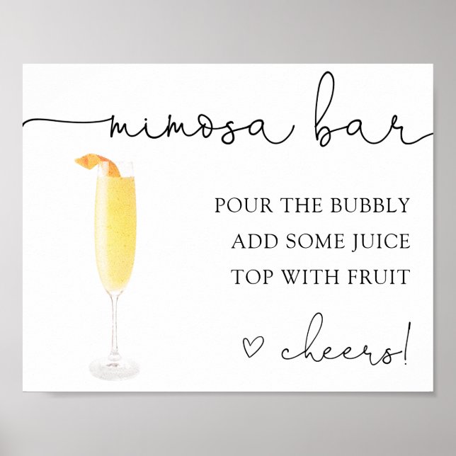 Affiche Enseigne de boisson de bar Mimosa (Devant)