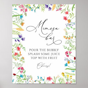 Affiche Enseigne de boisson de bar Mimosa Fleur sauvage