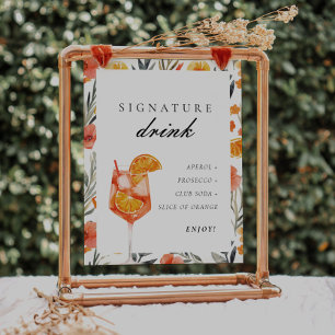 Affiche Enseigne de boisson signature Aperol pour enterrem