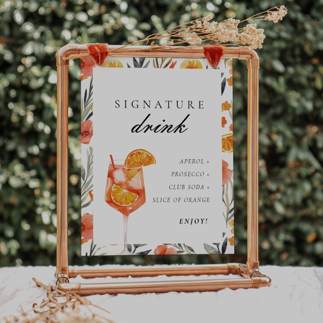 Affiche Enseigne de boisson signature Aperol pour enterrem (Créateur téléchargé)