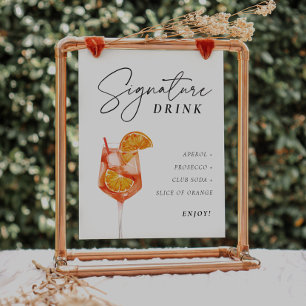 Affiche Enseigne de boisson signature Aperol pour enterrem