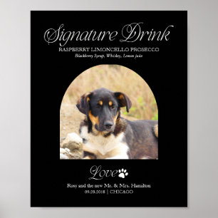 Affiche Enseigne de boisson signature de mariage avec phot