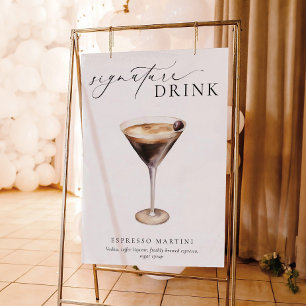 Affiche Enseigne de boisson signature minimaliste moderne