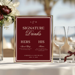 Affiche Enseigne de boissons de signature Bourgogne & Ivoi