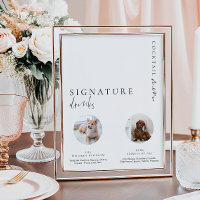 Enseigne de boissons de signature de photo minimal