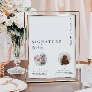 Affiche Enseigne de boissons de signature de photo minimal