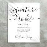 Affiche Enseigne de boissons de signature noir et blanc<br><div class="desc">Cette enseigne de boissons de signature minimaliste noir et blanc est parfaite pour votre célébration de mariage. Conçue par Thisisnotme©</div>