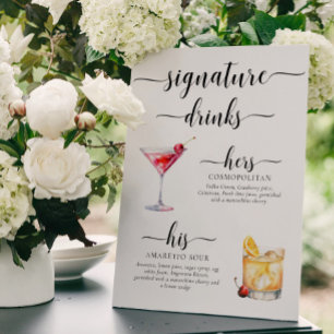 Affiche Enseigne de boissons signature minimalistes modern