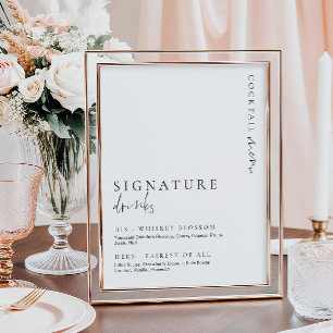 Affiche Enseigne de boissons signature moderne et minimali