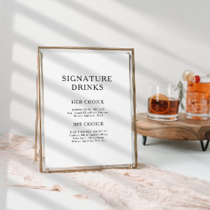 Affiche Enseigne de boissons signatures minimaliste classi