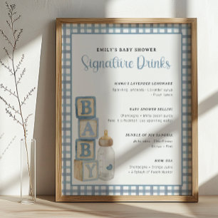 Affiche Enseigne de boissons signatures pour Baby Shower B