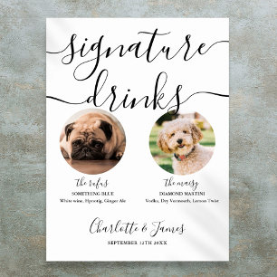 Affiche Enseigne de boissons signatures pour mariage de ch