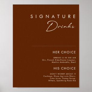 Affiche Enseigne de boissons signatures Simple Desert Dark