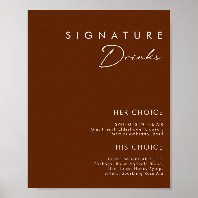 Affiche Enseigne de boissons signatures Simple Desert Dark (Devant)
