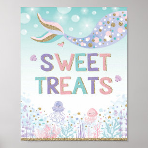 Affiche Enseigne de bonbons Sirène Sweet Treats sous la me