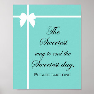 Affiche Enseigne de brunch de mariage turquoise Aqua