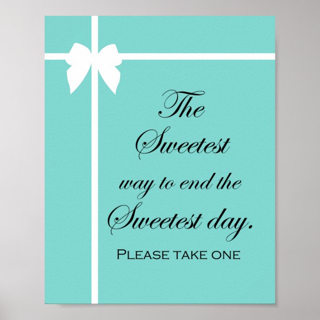 Affiche Enseigne de brunch de mariage turquoise Aqua (Devant)