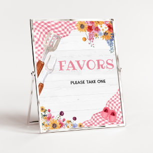 Affiche Enseigne de cadeaux de Baby Shower Barbeque Rose