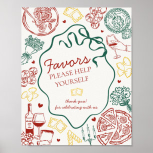 Affiche Enseigne de cadeaux de fête pour dîner de pâtes it