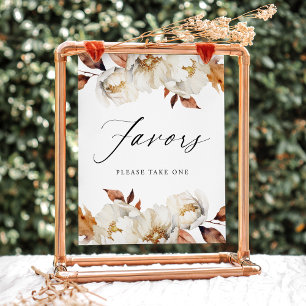 Affiche Enseigne de cadeaux de mariage Fleurs Rustiques d'