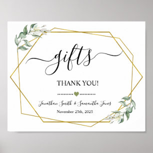 Affiche Enseigne de cadeaux douche de mariage réception ve