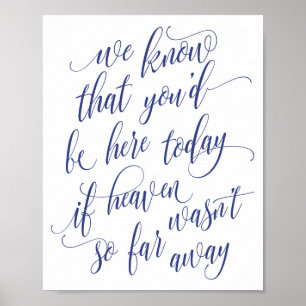Affiche Enseigne de calligraphie de luxe en souvenir (Bleu