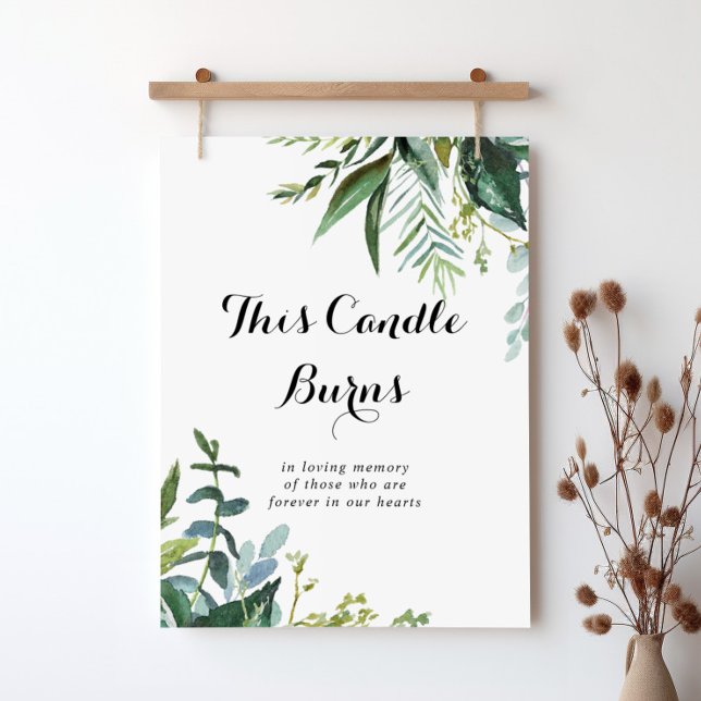 Affiche Enseigne de calligraphie de verdure Cette bougie b (Créateur téléchargé)