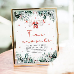 Affiche Enseigne de capsule temporelle pour baby shower de