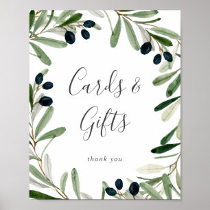 Affiche Enseigne de Cartes et Cadeaux Branche d'Olivier Mo