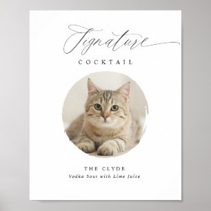 Affiche Enseigne de cocktail signature élégante de mariage