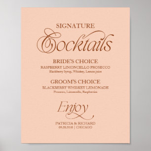 Affiche Enseigne de cocktails signature minimaliste pour m