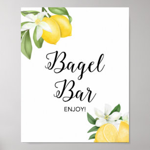 Affiche Enseigne de douche Citron Citrus Bagel Bar