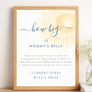 Affiche Enseigne de douche de bébé Soleil Bébé Combien est