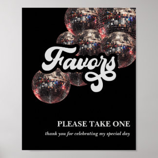 Affiche Enseigne de faveur boule à facettes Disco des anné