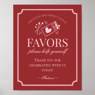 Affiche Enseigne de Faveurs de Mariage Parfaite Matchbox p