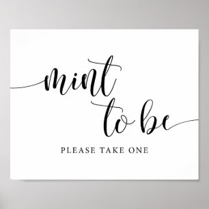 Affiche Enseigne de faveurs de mariage rustique Menthe À Ê