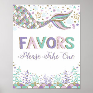 Affiche Enseigne de faveurs de sirène Bar à bonbons Décora