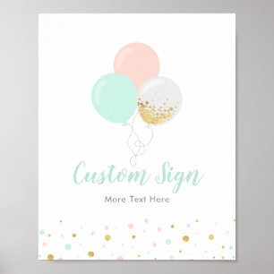 Affiche Enseigne de fête personnalisée pour Baby Shower Ro